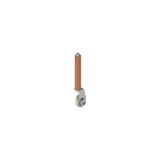 Metal swivelling lever with porcelain roll, adjustable