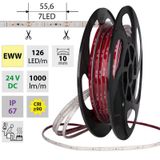LED strip SMD2835 EWW 126LED/m 9,6W/m DC 24V 1000lm/m CRI90 IP67 105°C 10mm 50m