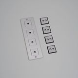 4G WALL PLATE / VERTICAL / WITH INFILLS / WITHOUT LOGO / STEEL