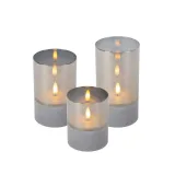 table lamp VELAS set of 3 IP20, grey, smoky colour