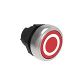 Pushbutton actuator, spring return, with symbol Ø22mm Platinum series chromed plastic, flush, 0/Red
