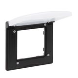 1-GANG PLATE IP44 BLACK