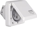 CEE soc. out. 5pole hinged cover EB 32 A, connecting system, p. white