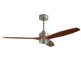 Fan Stem Evo ø1220mm Play Satin Nickel with Dark Wood Blades