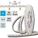 LED strip SMD5050 blue, 60LED/m, 14.4W/m, DC 12V, 450lm/m, IP20, 10mm, 50m