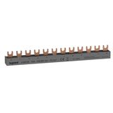 Fork type supply busbar, with 4P, 1 row for 3 modules