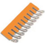 Cross-connector (terminal), when screwed in, orange, 41 A, Number of poles: 10, Pitch in mm (P): 11.10, Insulated: Yes, Width: 106.9 mm