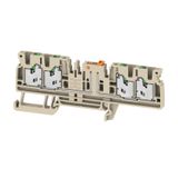 Test-disconnect terminal, SNAP IN, dark beige, 2.5 mm², 20 A, 500 V, N