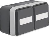 WCD + text field 2-way horizontal with housing, W.1 ECO, grey