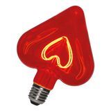 LED Filament Heart E27 5W 2000K Red