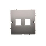 Double Keystone flat IT/telephone socket cover, (cover), Inox, metallized