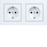 WCD RA 2V (duo box), cover frame, operated, single-piece, A.1 light white matte