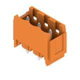 PCB plug-in connector, male header, Dovetails for fixing blocks, THT solder connection, 5.08 mm, Number of poles: 3, 180°, Solder pin length (l): 3.2 mm, tinned, orange, Box