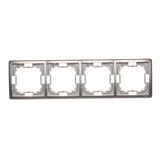 Quadruple frame, Inox, metallized