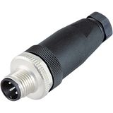 Field attachable connector, M12