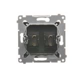 Double angled cover for ICT sockets for "Panduit" with descriptive field, (module), white
