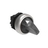 Illuminated selector switch actuator Ø22mm Platinum series chromed plastic, 2 position, 0 < 1. White