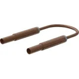 Safety measuring lead with (4 mm lamella plug, straight) to (4 mm lamella plug, straight), 0.5 m, brown, PVC, 2.5 mm², CAT IV, 66.1042-05027