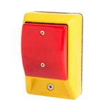 Emergency stop palm switch, illuminated, momentary, red dome button, without enclosure