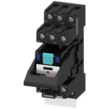 plug-in relay complete unit, 3 changeover contacts, 24 V DC, LED module red, standard plug-in