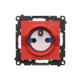 DATA single socket outlet with socket access element, module, 16A, quick connection, red