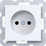 Wall socket without earth connection, Safety Plus, A.x/C.x, light white glass.