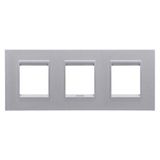 LUX INTERNATIONAL PLATE - IN PAINTED TECHNOPOLYMER - 2+2+2 MODULES HORIZONTAL - MONOCHROME TITANIUM - CHORUSMART