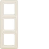 Cover frame IP44 3-way, glossy white