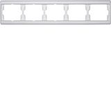 Frame 5gang horizontal Arsys polar white, glossy