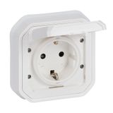 PLEXO GERMAN STANDARD SOCKET OUTLET WITH SCREW TERMINALS - WHITE - FLUSH