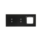 Touch panel 3 modules, Modul 1: 2 vertical touch fields, Module 2: 2 vertical touch fields, Module 3: space for Simon 54 module, Fixing: horizontal, Frozen lava