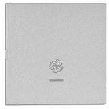 Rocker with tranparent control window and symbol fan, silver