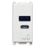 A+C-USB power unit 15W 5V 1M white