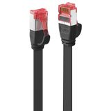 2m Cat.6 U/FTP Flat Network Cable, Black RJ45, M/M, 250MHz, copper, 32AWG