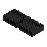 PCB plug-in connector, male header, closed side, Middle screw flange, THT solder connection, 7.62 mm, Number of poles: 8, 180°, Solder pin length (l): 3.5 mm, tinned, black, Box