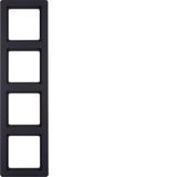 Frame 4gang, Q.1, ant. velvety, lacq.