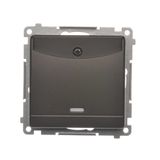 Double illuminated hotel switch -2Z Illuminated. the nominal current 10 (2) A (modul). relay required.; brown matt metallic. Only for Simon54 Premium frames