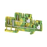 PE terminal, PUSH IN, 4 mm², 800 V, 0 A, Green/yellow