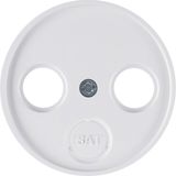 Centre plate for aerial soc. 2-/3hole, R.1/R.3/R.classic, p. white glo
