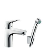 Focus 100 basin mixer with bidet, 1.60m, chrome