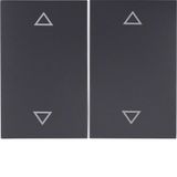 Rocker 2gang imprinted arrows symbol, K.1, ant. matt, lacq.