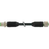 M12 male 0° / M12 female 0° A-cod. PVC 8x0.25 bk 11m