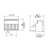 PCB plug-in connector, female plug, 5.08 mm, Number of poles: 4, 180°, Clamping yoke connection, Clamping range, max. : 4 mm², Box