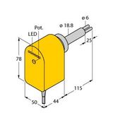Flow Monitoring Immersion Sensor with Integrated Processor   FCS-HA2P-VRX/24VDC/AL115 6M