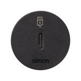 Furniture USB-C ports with docking station including 1x HDMI + LAN + 3x USB Type A, Simon 400 Flash 30, IP20, black, Mount. dimen.: Ø17mm