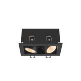 KADUX, recessed ceiling light, double, 3000K, 38°, IP 20, square, black