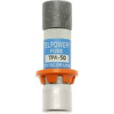 Eaton Bussmann series TPA telecommunication fuse, Indication pin, Orange ring for correct fuse position, 65 Vdc, 25A, 20 kAIC, Non Indicating, Current-limiting, Ferrule end X ferrule end