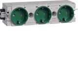 Socket-outlet 3-g. Wago C-Profile green