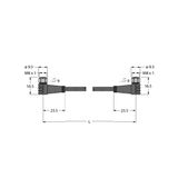 Actuator And Sensor Cable, PP-EPDM Extension Cable   PKWV4M-20-PKWV4M/TFW