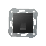 Singe flat Keystone IT/telephone socket cover, Graphite